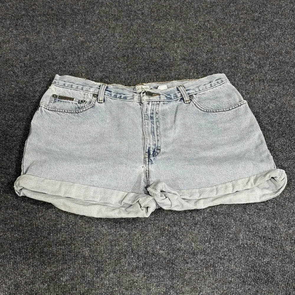 Vintage Calvin Klein Jeans Shorts Womens 12 Light Wash Denim Mid Rise 90s